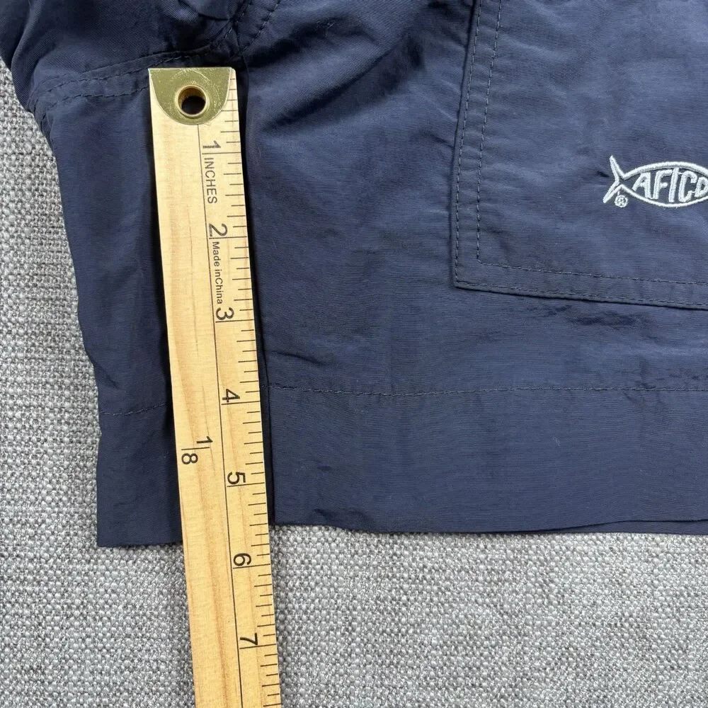 AFTCO Fishing Shorts Men's 28 Navy Blue 5.5” Inseam Cargo Pockets Outdoor Nylon
